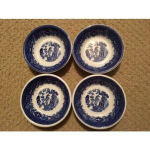 JACKSON CHINA SET OF 4 BLUE 4" BOWLS--FALLS CREEK PENNSYLVANIA **NICE**